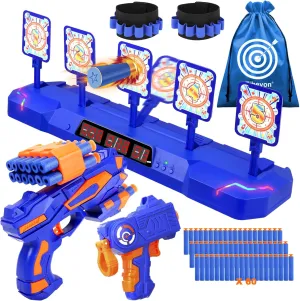 Gun Practice, Plus Electric Digital Shooting Targets w/Blaster semicircular Scoring Auto Reset Target for Nerf Ideal Gift Toy for Kids, Teens, Boys and Girls Aged 5-12 Target for Nerf 