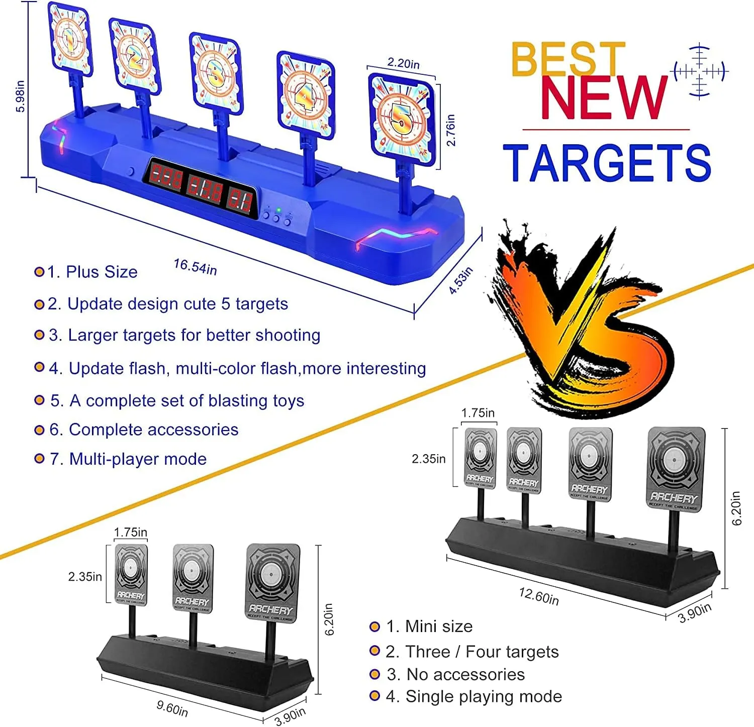 Gun Practice, Plus Electric Digital Shooting Targets w/Blaster semicircular Scoring Auto Reset Target for Nerf Ideal Gift Toy for Kids, Teens, Boys and Girls Aged 5-12 Target for Nerf 