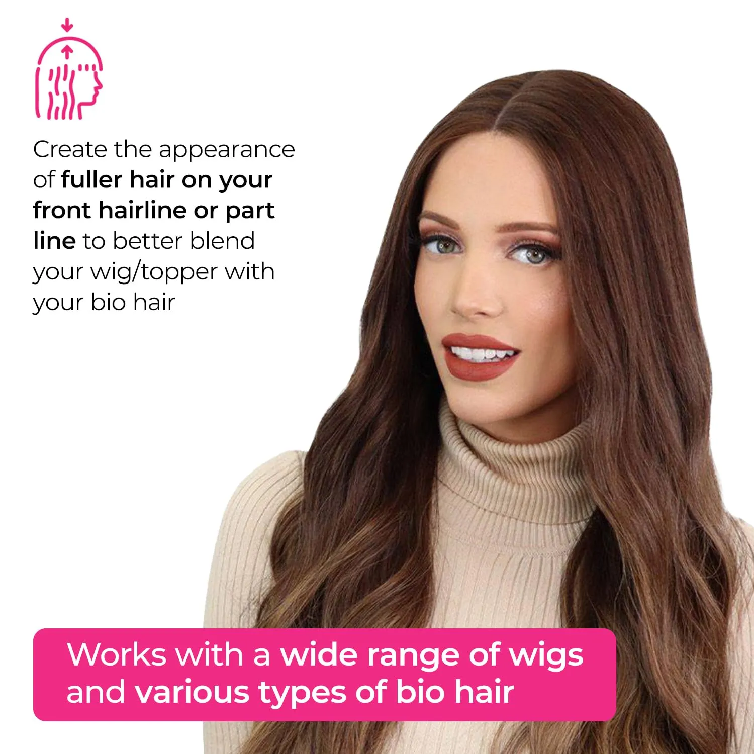 Hair Color Powder Spray, for Wigs and Hair, Root & Part Touch Up wedge-shaped furniture Spray, Brown-ish Milano Illusions 