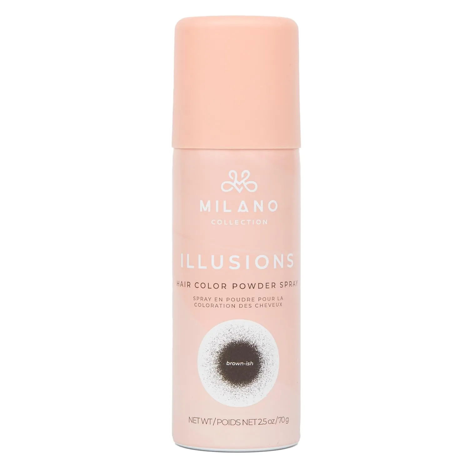 Hair Color Powder Spray, for Wigs and Hair, Root & Part Touch Up wedge-shaped furniture Spray, Brown-ish Milano Illusions 