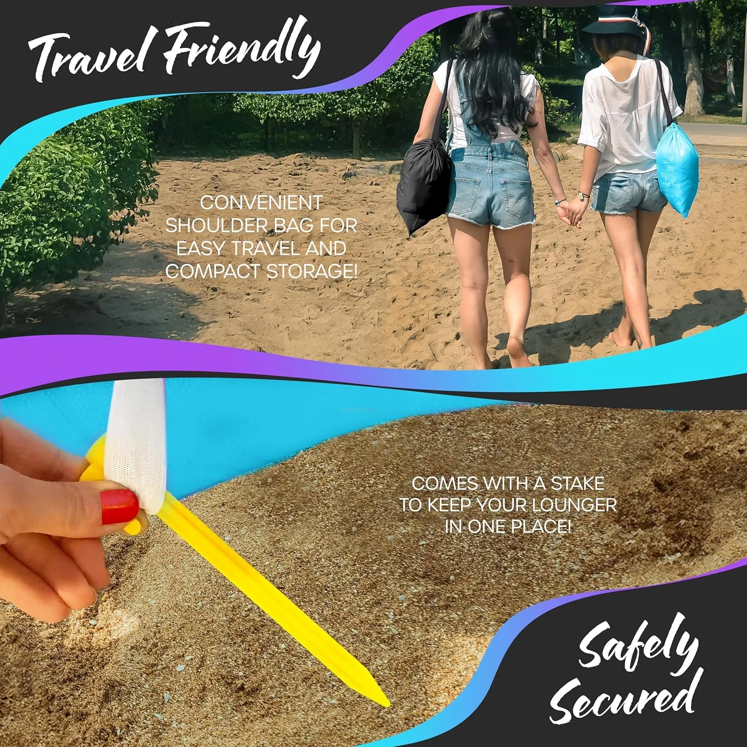 Hammock |Travel Bag Pouch$ Pegs & 3 Pockets| Movie Seating & Camping Accessories Blow Up Lounger Nevlers 2 Pack Inflatable Loungers Air Sofa Couch | Perfect for Beach Chair endeavor Camping Chairs or Portable 