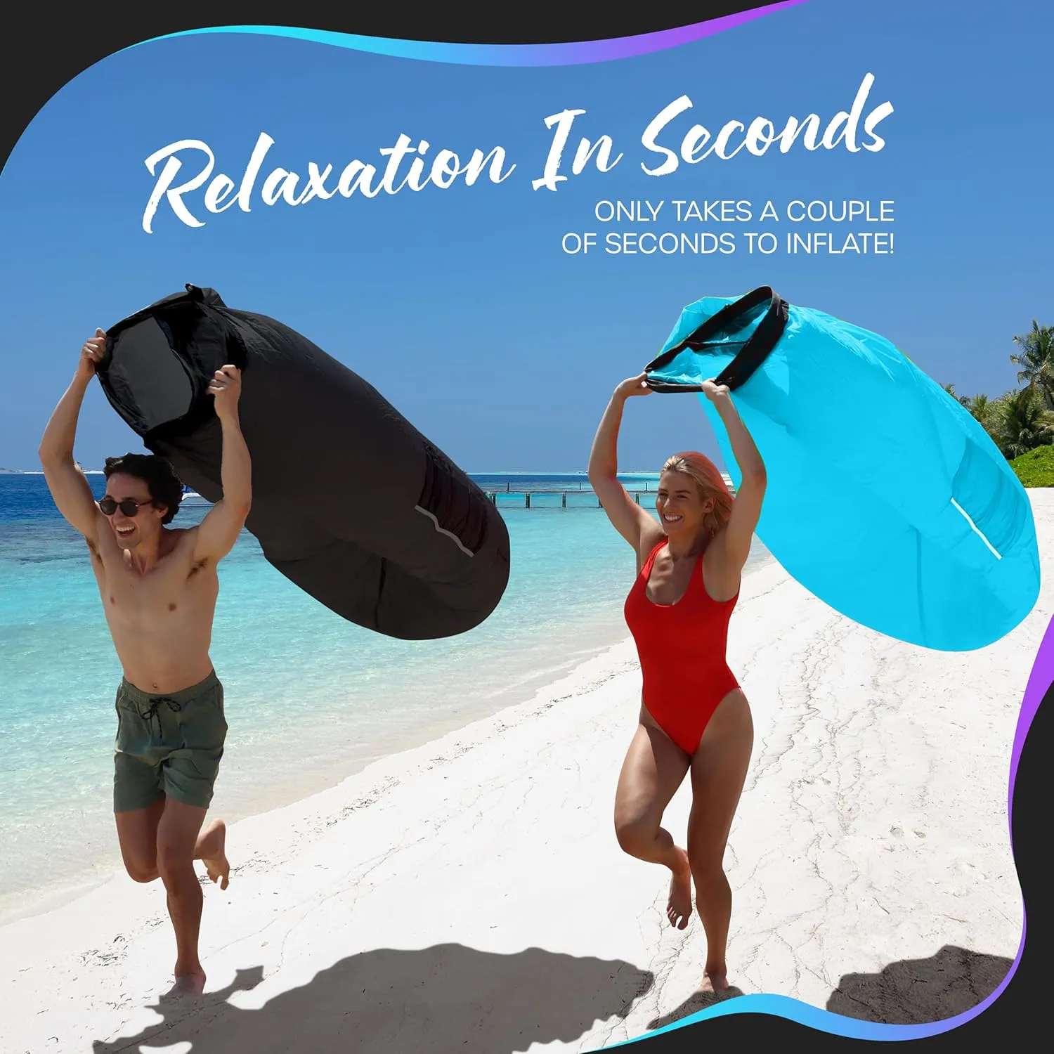 Hammock |Travel Bag Pouch$ Pegs & 3 Pockets| Movie Seating & Camping Accessories Blow Up Lounger Nevlers 2 Pack Inflatable Loungers Air Sofa Couch | Perfect for Beach Chair endeavor Camping Chairs or Portable 