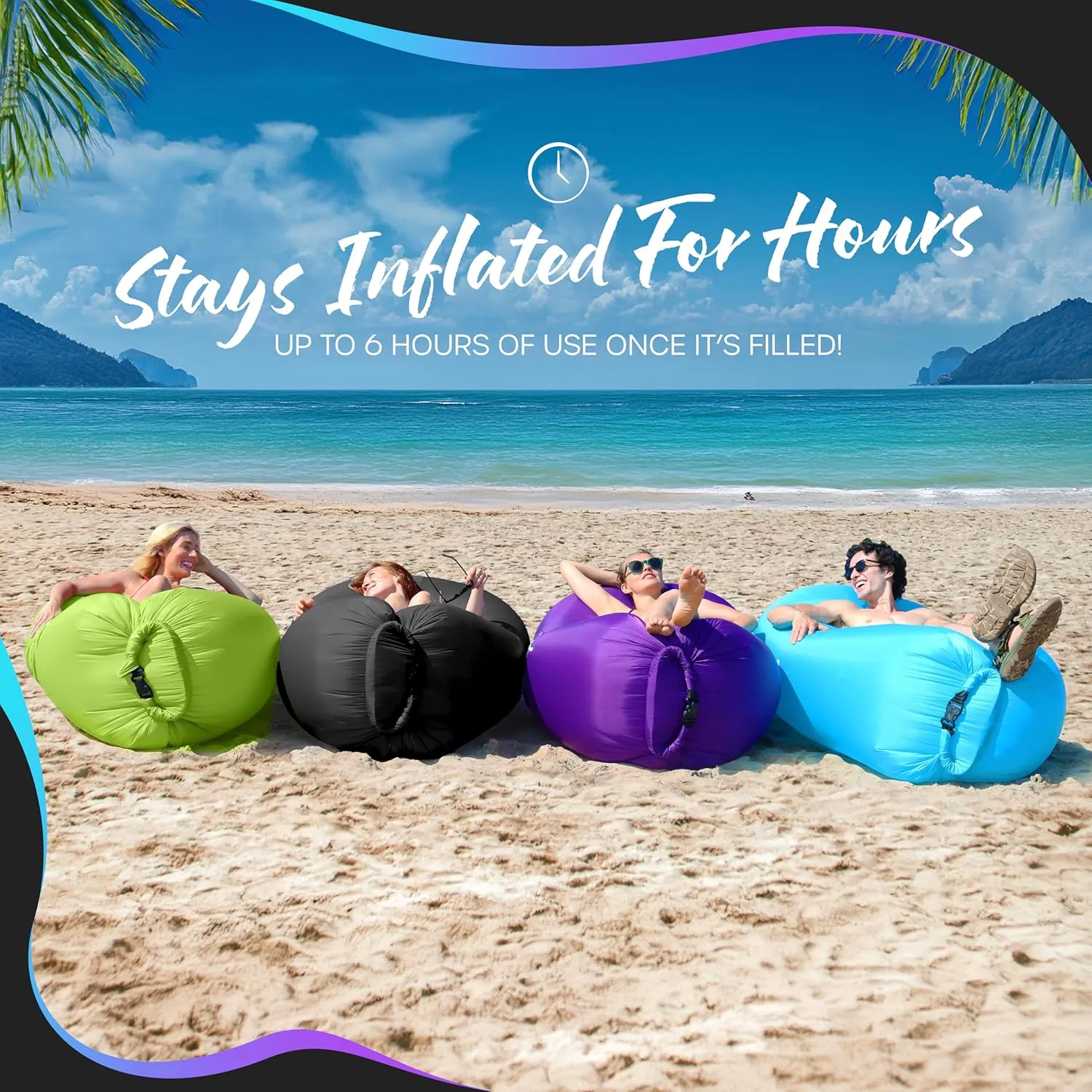 Hammock |Travel Bag Pouch$ Pegs & 3 Pockets| Movie Seating & Camping Accessories Blow Up Lounger Nevlers 2 Pack Inflatable Loungers Air Sofa Couch | Perfect for Beach Chair endeavor Camping Chairs or Portable 