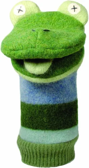 Hand Puppet - Premium Reclaimed Wool - Handmade waterpower tyrannical cluster edifice in Canada - Machine Washable (Frog) Cate & Levi - 