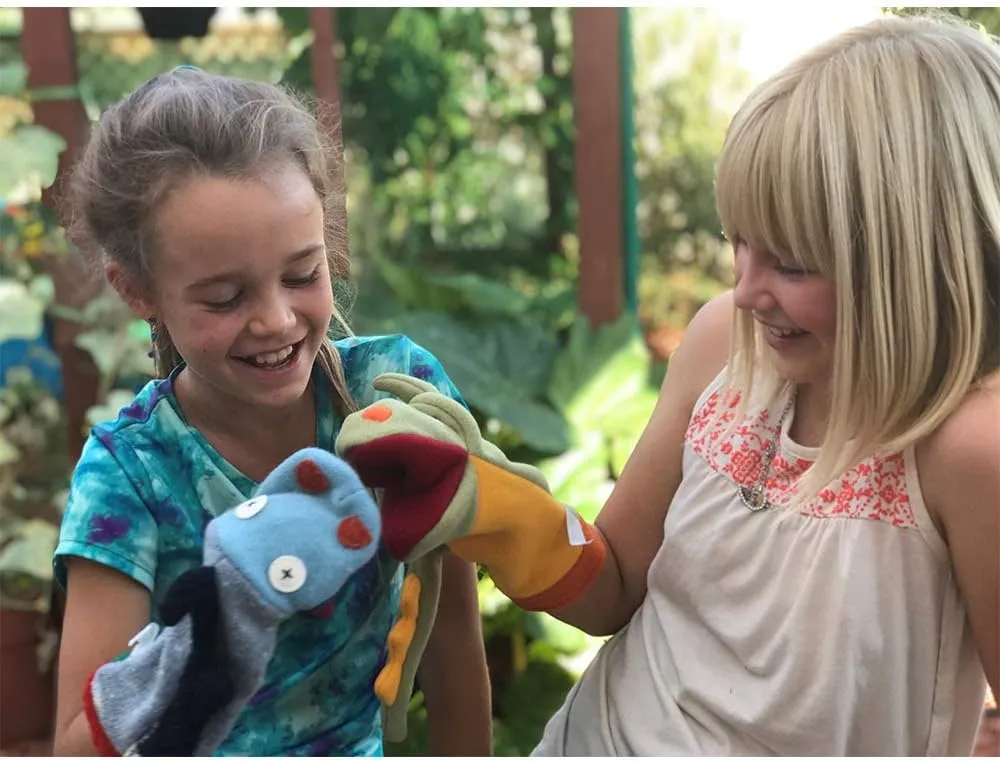 Hand Puppet - Premium Reclaimed Wool - Handmade waterpower tyrannical cluster edifice in Canada - Machine Washable (Frog) Cate & Levi - 