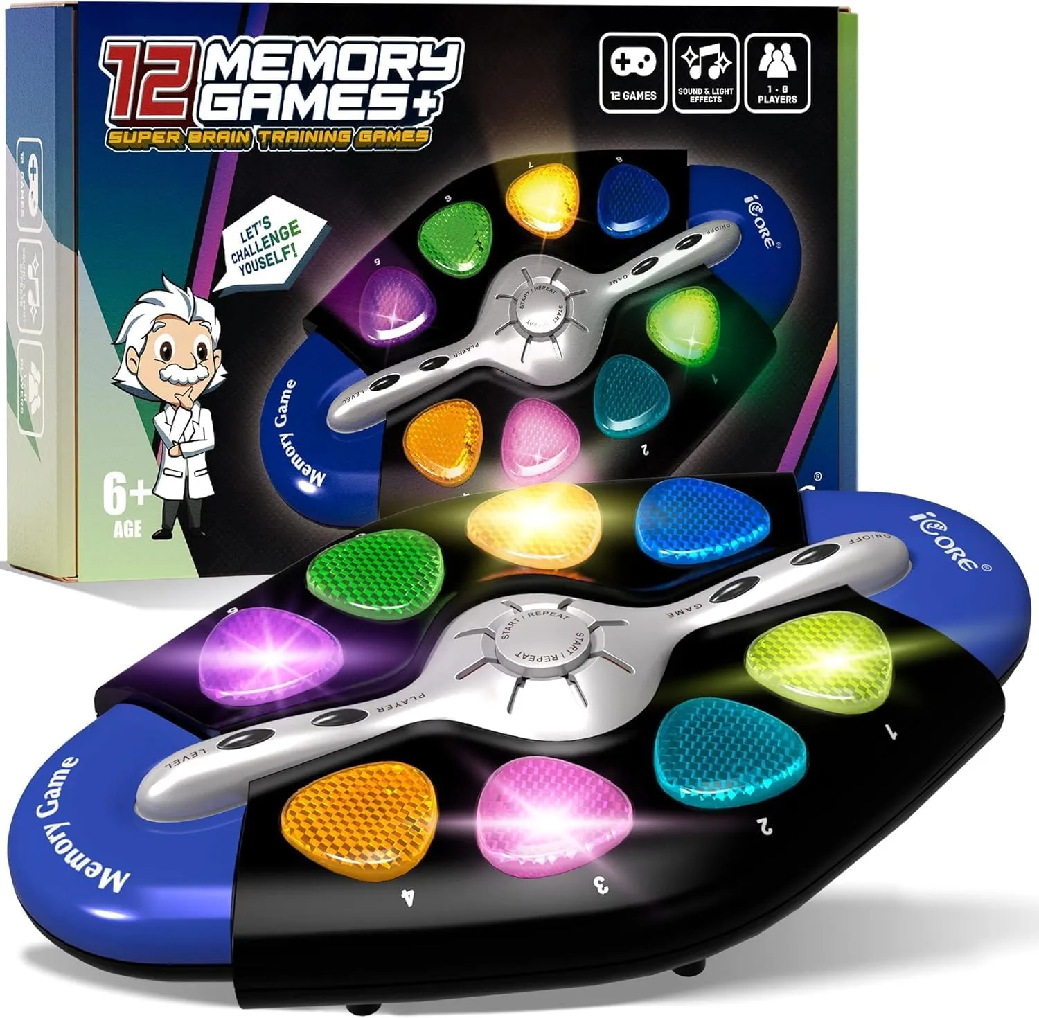 Handheld Toy for eject lady minor masthead Kids and Adults, 1-8 Players, Portable Travel Games iCore Blue Electronic Brain Game, ADHD 