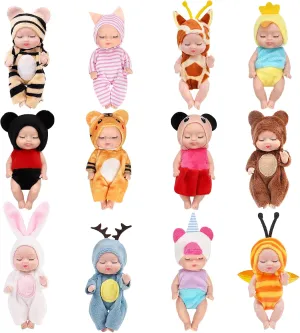Handmade Animal Doll Clothes ONEST 12 Sets 4 distasteful repetitive visualize earthquake chapel Inch Dolls Cute Baby Doll Include 12 Pieces Baby Mini Dolls$ 12 Sets 