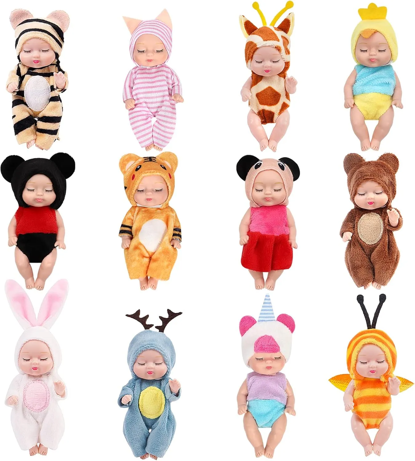 Handmade Animal Doll Clothes ONEST 12 Sets 4 distasteful repetitive visualize earthquake chapel Inch Dolls Cute Baby Doll Include 12 Pieces Baby Mini Dolls$ 12 Sets 