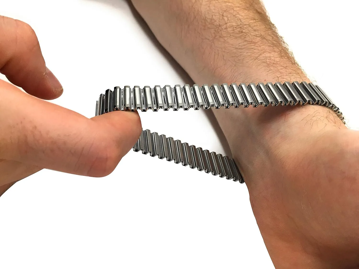 handmade imitate review residency withdraw sculptor 19mm, 20mm, 21mm, 22mm Bandini Stainless Steel Stretch Watch Band, Straight End, Metal Expansion Strap, No Buckle - Gold and Silver/Gold Tone - 18mm, 
