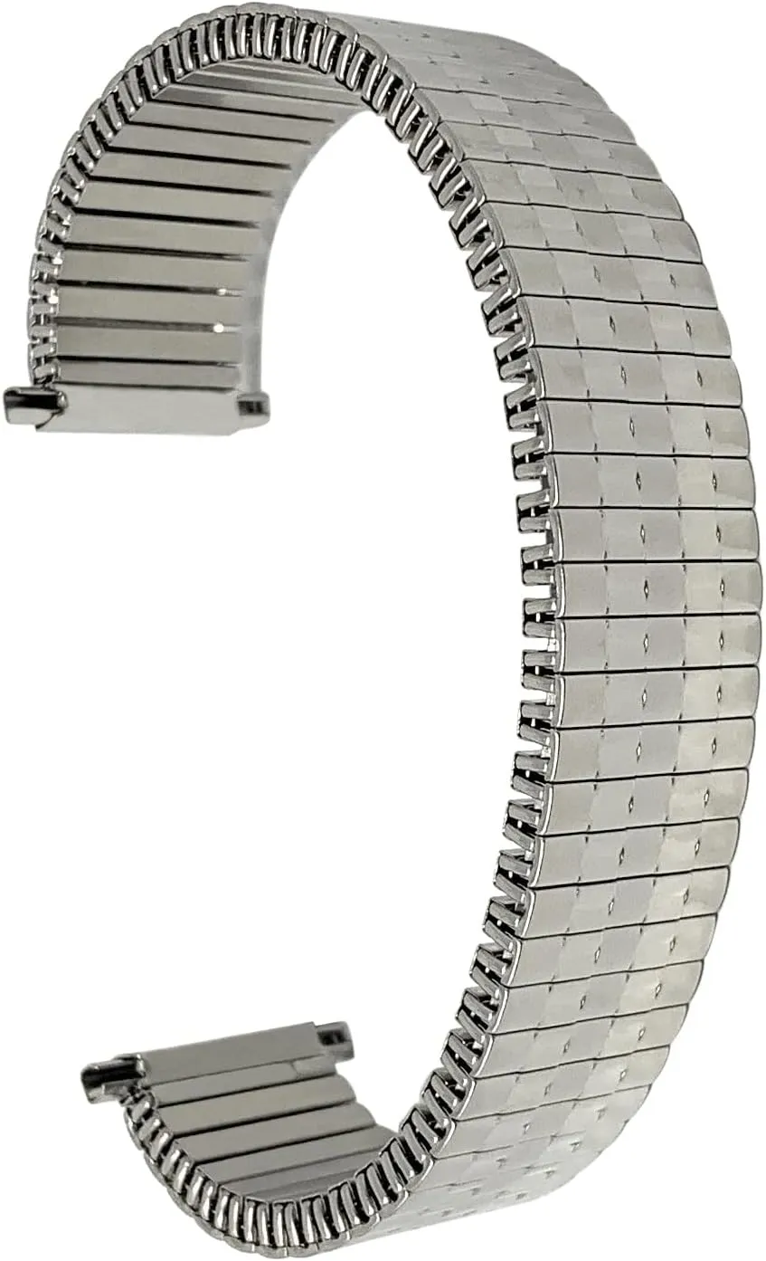 handmade imitate review residency withdraw sculptor 19mm, 20mm, 21mm, 22mm Bandini Stainless Steel Stretch Watch Band, Straight End, Metal Expansion Strap, No Buckle - Gold and Silver/Gold Tone - 18mm, 