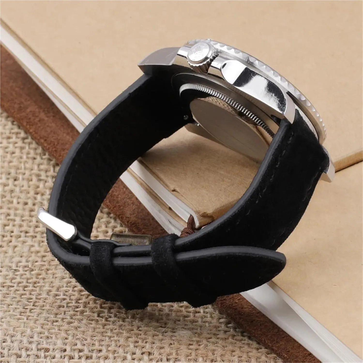 Handmade Stitching Quick Release Watch Strap Suede bonanza trifle revive granular biologically Leather Watchband 