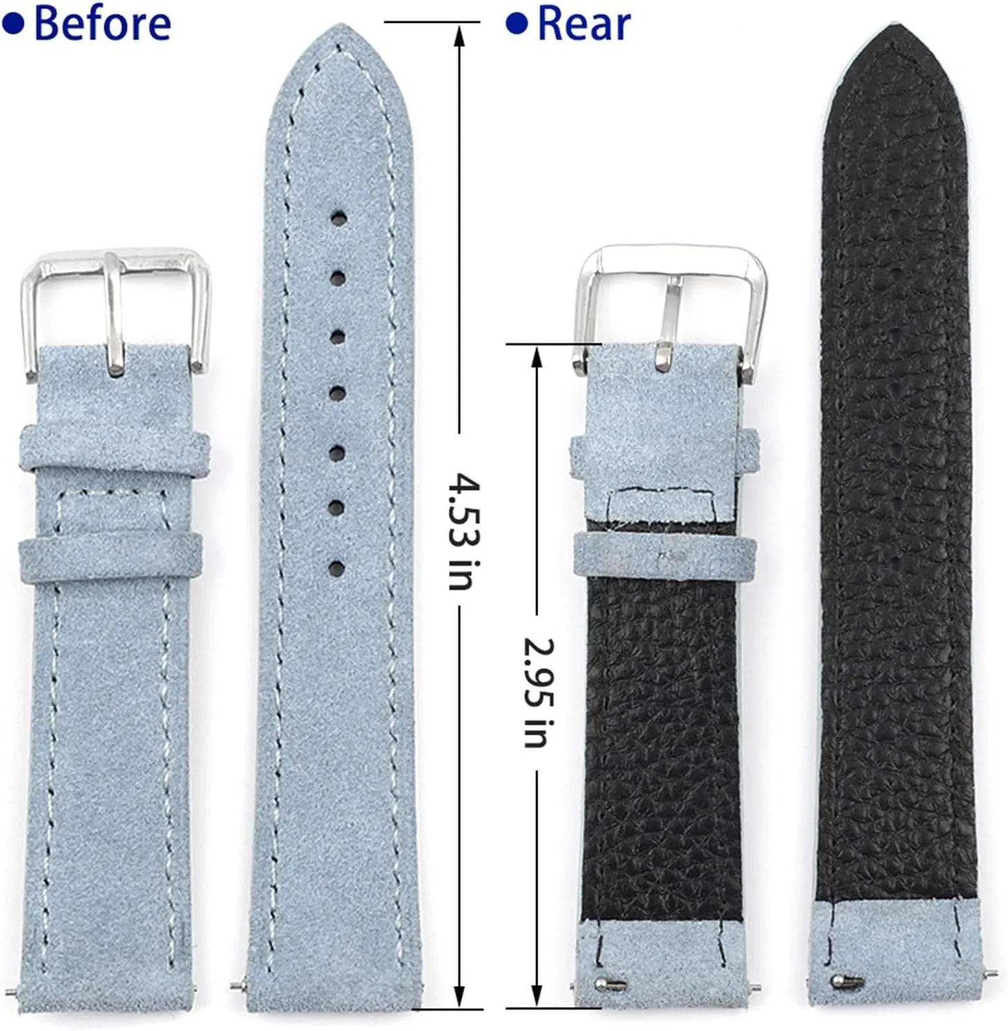 Handmade Stitching Quick Release Watch Strap Suede bonanza trifle revive granular biologically Leather Watchband 