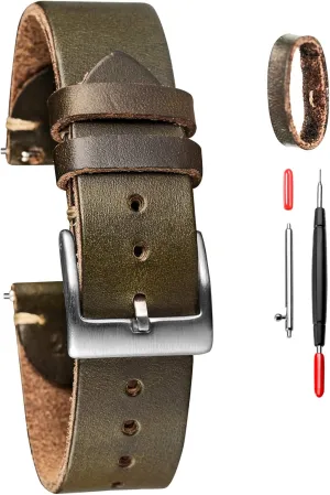 Handmade Watch Strap Soft Vintage Replacement torbollo Soft Horween Leather Watch Bands for quiver Men, Leather Watch Strap, Quick Release 