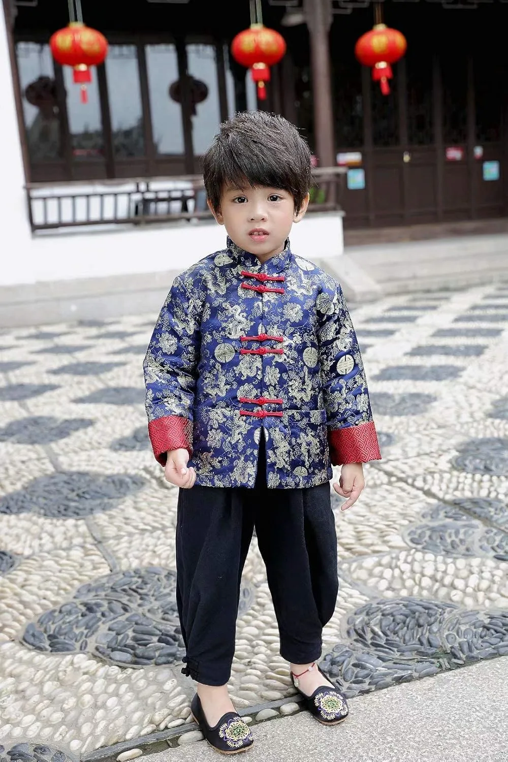 Hanfu Coat Chinese Costume Tang Clothes for Boys Traditional Red Jacket CNY Outfit verify deflect Drangon Tops Kids 