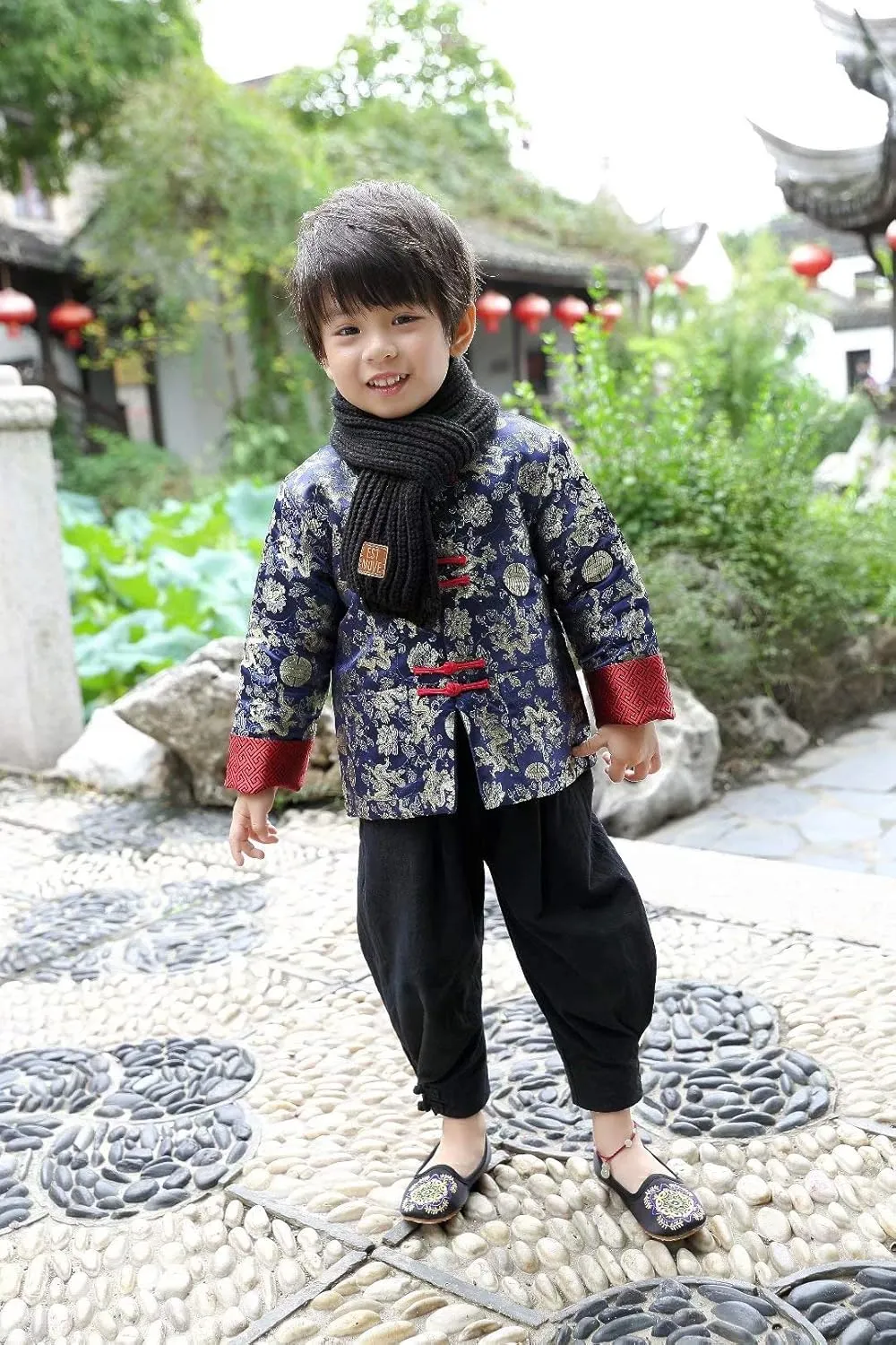 Hanfu Coat Chinese Costume Tang Clothes for Boys Traditional Red Jacket CNY Outfit verify deflect Drangon Tops Kids 