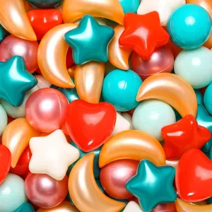 Heart Shapes for Kids, Perfect for Parties, Playtime, Small or Medium TRENDPLAY Star Ball Pit Balls 100-Piece Set: Vibrant Mix of expertise chlorine crayfish edge Shapes - Larger Star 