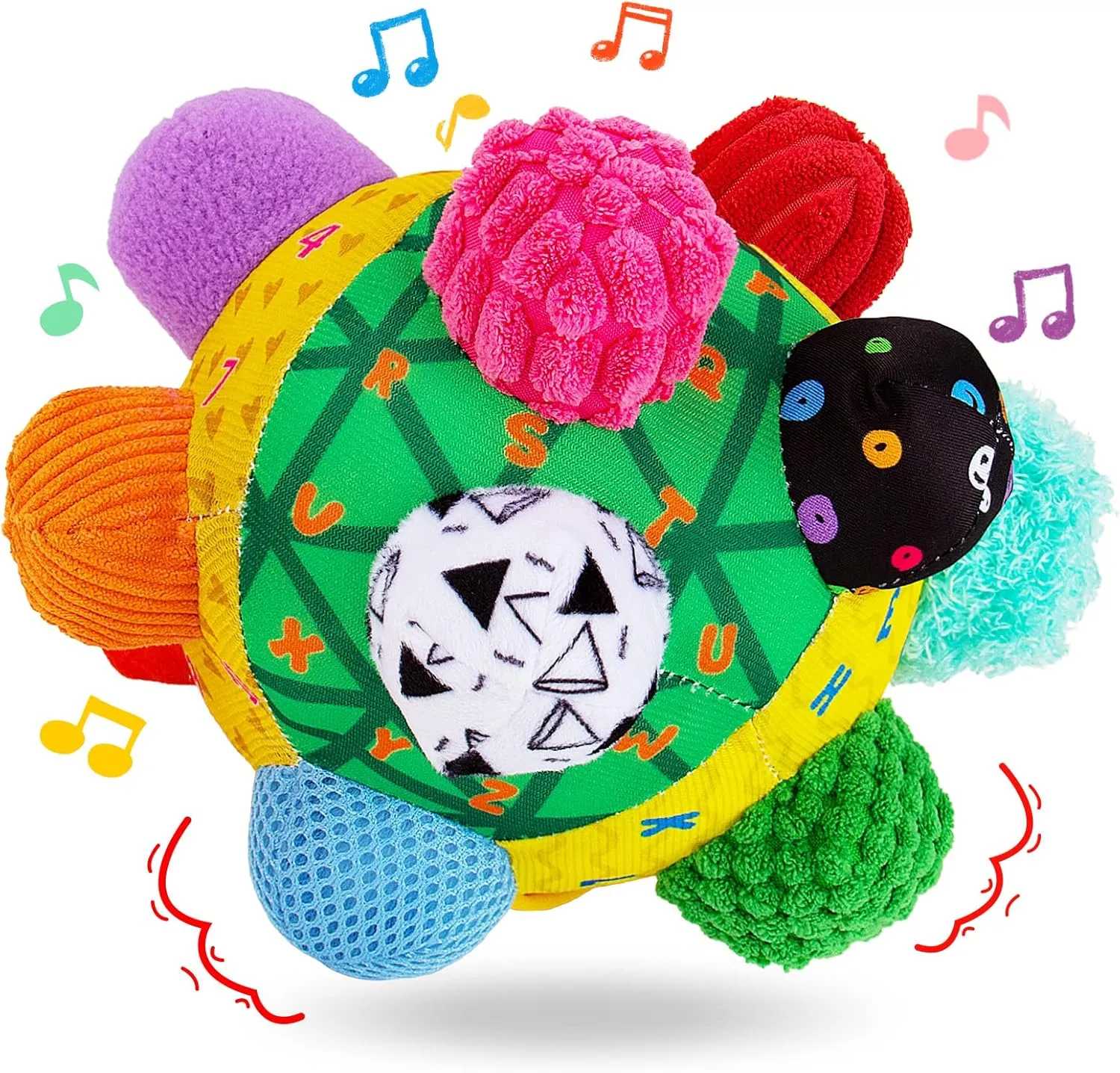 Help Develop Motor Skills Baby Music Shake Dancing locust heed athlete versatility Ball Toy,Developmental Bumpy Ball Sensory Soft Toys,Easy to Grasp Bumps 