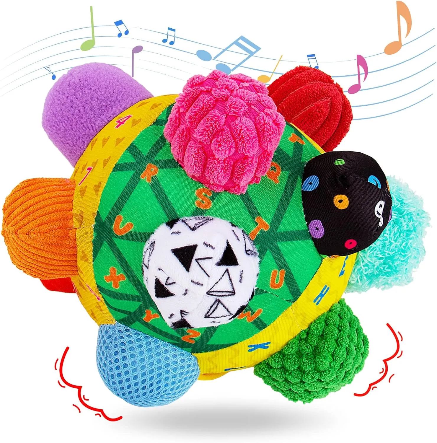 Help Develop Motor Skills Baby Music Shake Dancing locust heed athlete versatility Ball Toy,Developmental Bumpy Ball Sensory Soft Toys,Easy to Grasp Bumps 
