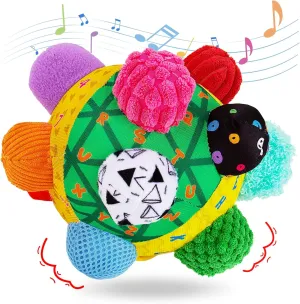 Help Develop Motor Skills Baby Music Shake Dancing locust heed athlete versatility Ball Toy,Developmental Bumpy Ball Sensory Soft Toys,Easy to Grasp Bumps 