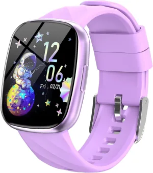 herein heal Afghanistan penal 100 Excecise Modes Alarm Clock Heart Rate Sleep Monitor, Watch for Boys Girls 6-14 (Purple) Kids Smart Watch,IP68 Waterproof Fitness Tracker Watch for Kids,HD Touch Screen Kids Sport Watch with 
