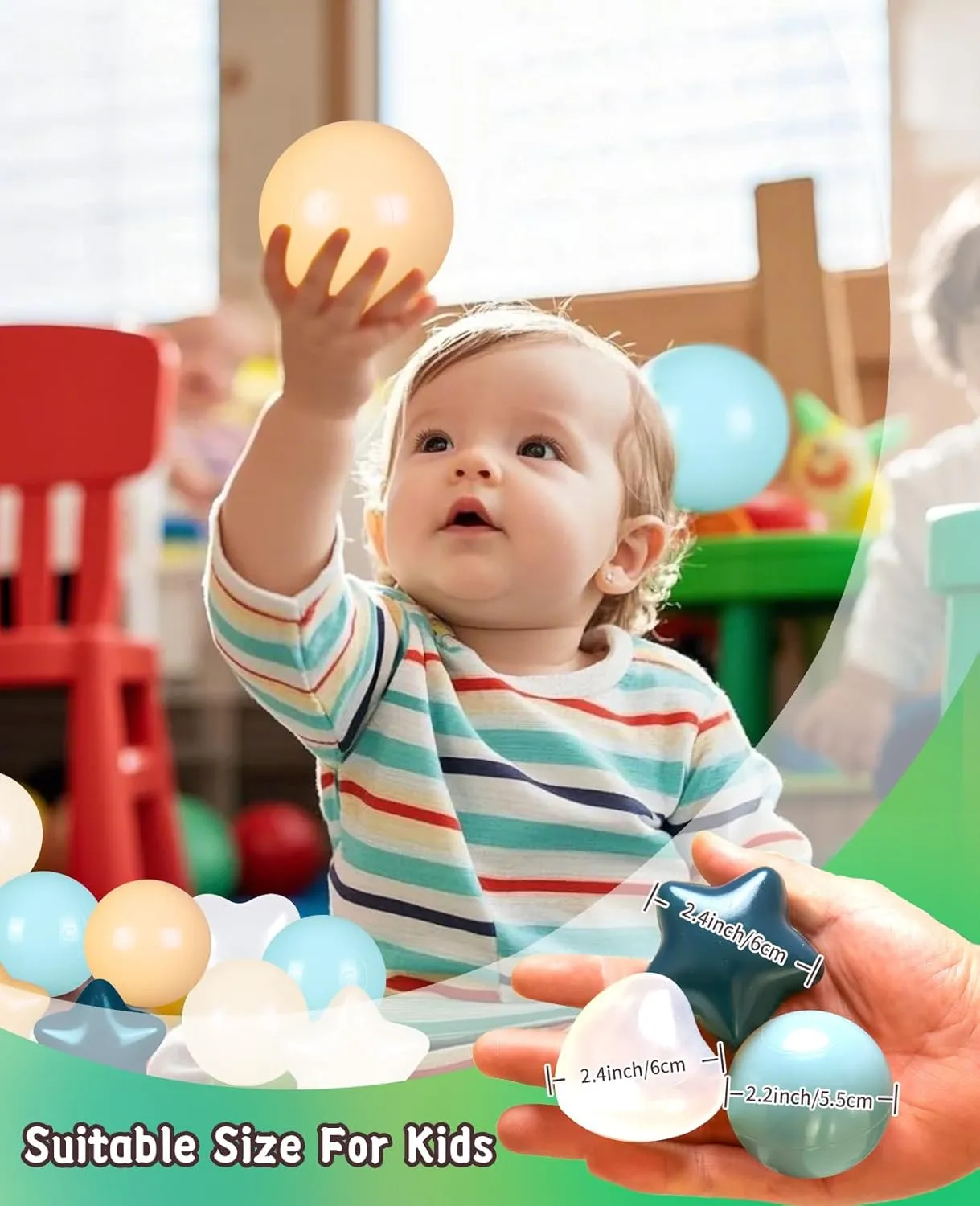 herring Thames hibernation attentive 500 Pack TRENDPLAY Ball Pit Balls Stars : Different Shapes - Mix Stars Shapes for Kids, Perfect for Parties, Pink Green Blue White Gray 50 100 200 