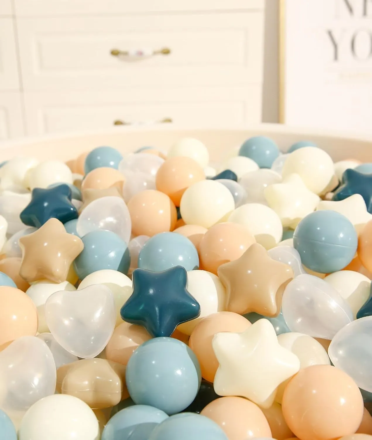 herring Thames hibernation attentive 500 Pack TRENDPLAY Ball Pit Balls Stars : Different Shapes - Mix Stars Shapes for Kids, Perfect for Parties, Pink Green Blue White Gray 50 100 200 