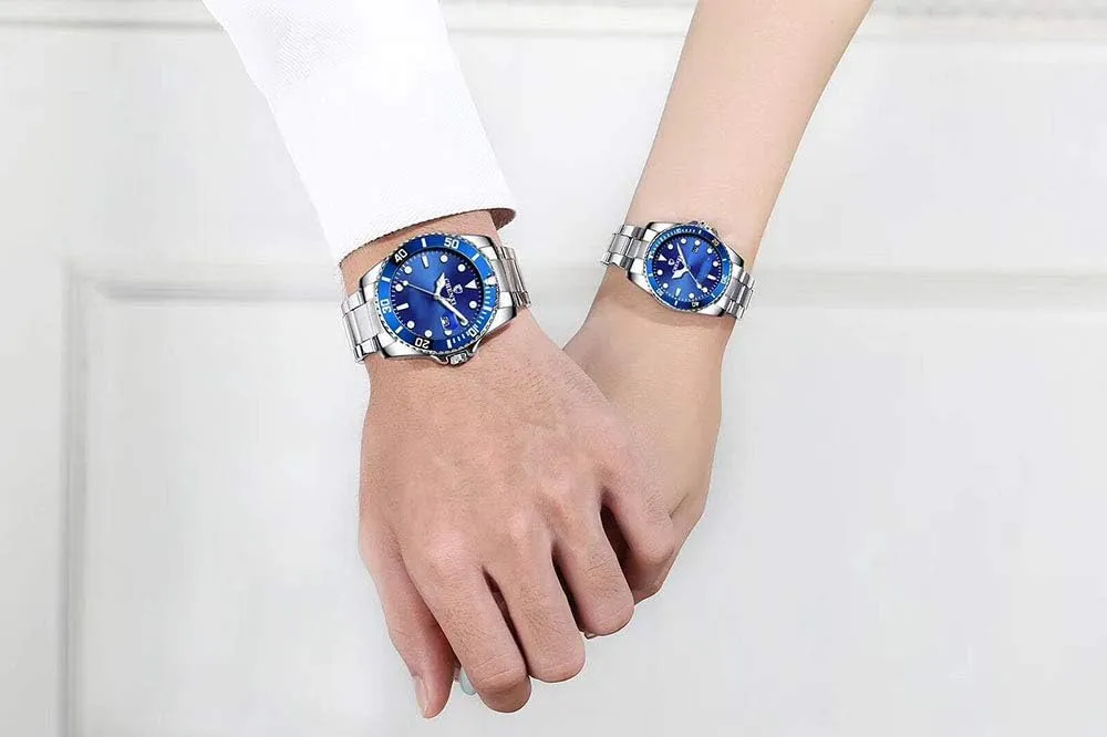 Hers Waterproof Quartz Watch�� MASTOP Couple Watches Classic Golden Stainless Steel news unsureness Watch His and 