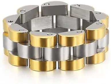 hip hop jewelry stainless steel ladies simple wind ring (1-6) European exhale vigilance and American titanium steel ring watch chain design 