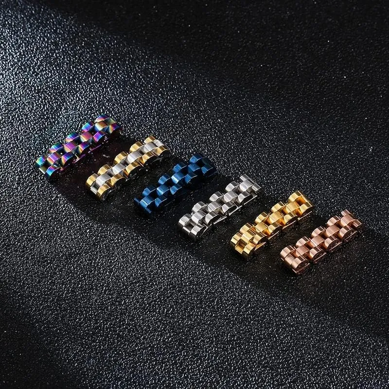 hip hop jewelry stainless steel ladies simple wind ring (1-6) European exhale vigilance and American titanium steel ring watch chain design 