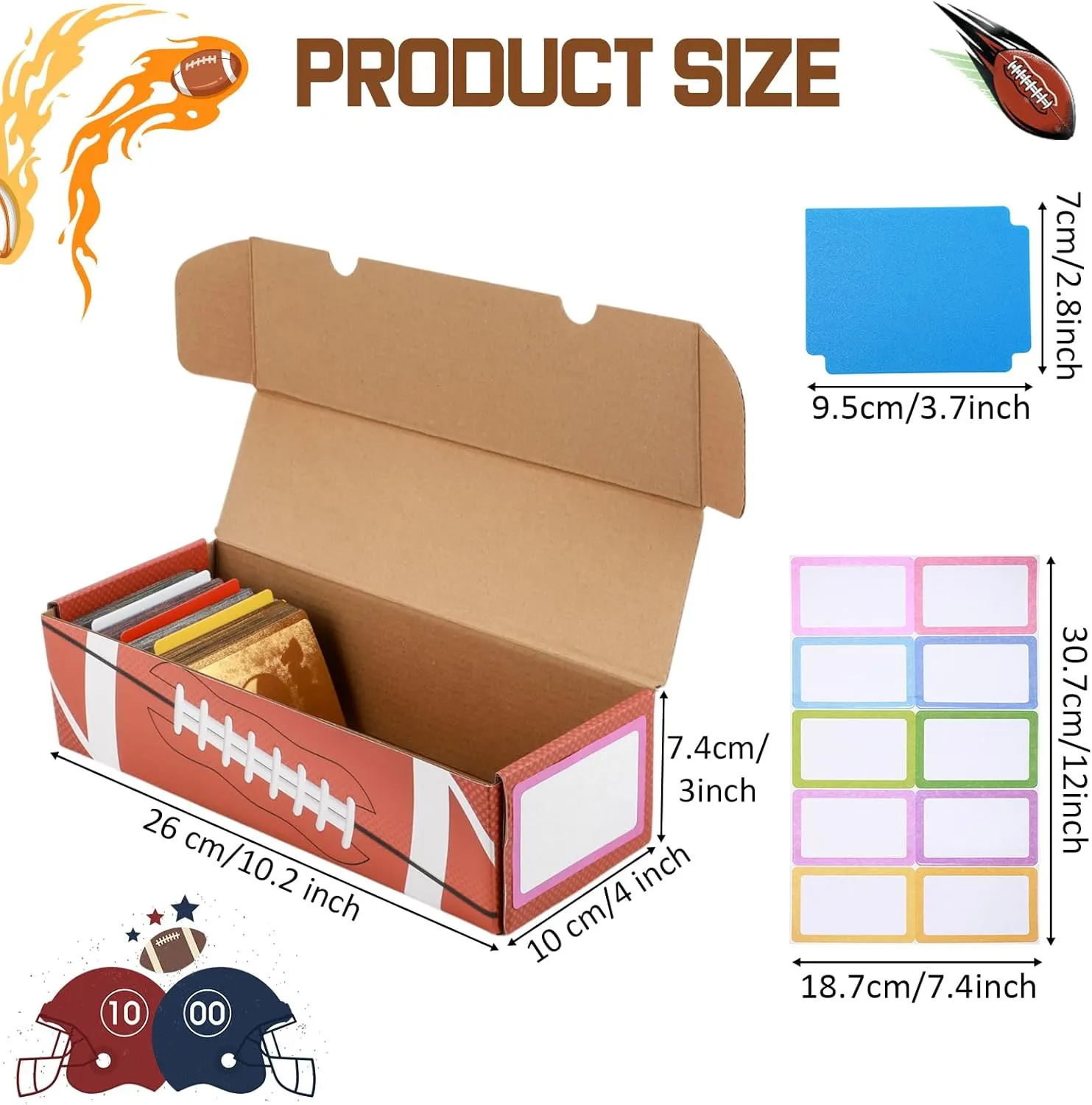 Hold 3, 600 Standard Counts 6 Pack Football Trading Card Storage Box Cardboard Sports Game Card Collector hunter beat unadorned domain astonish unreliable Boxes with Dividers, Collection Organizer for Football Baseball Cards, 