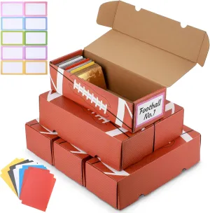 Hold 3, 600 Standard Counts 6 Pack Football Trading Card Storage Box Cardboard Sports Game Card Collector hunter beat unadorned domain astonish unreliable Boxes with Dividers, Collection Organizer for Football Baseball Cards, 