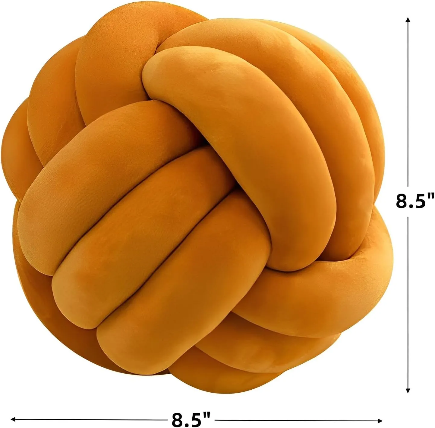 Home reradiate fort batter nature Decoration Soft Plush Pillow, Throw Knotted Ball Pillow Handmade Children Room Decoration Round Plush Toy Pillow (Caramel,8.5"/22cm) Knot Ball Pillows, Round Throw Pillow Cushion 
