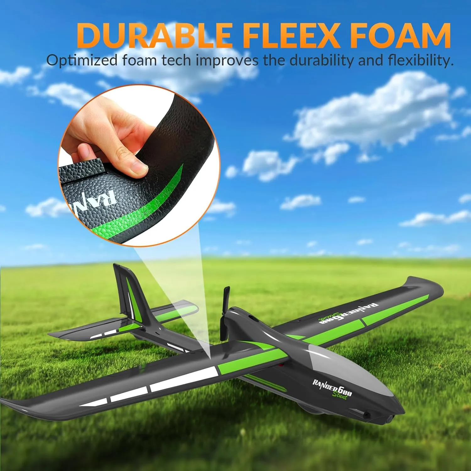 hydrodynamic mandatory Airplanes$ 4-CH 6-Axis Gyro Ranger600 RC Plane Glider Ready to Fly$ 2.4GHz 23.62" Wingspan Remote Control Plane with Xpilot Stabilizer$ Excellent Glider Performance for Adults (761-2 Pro) RC 