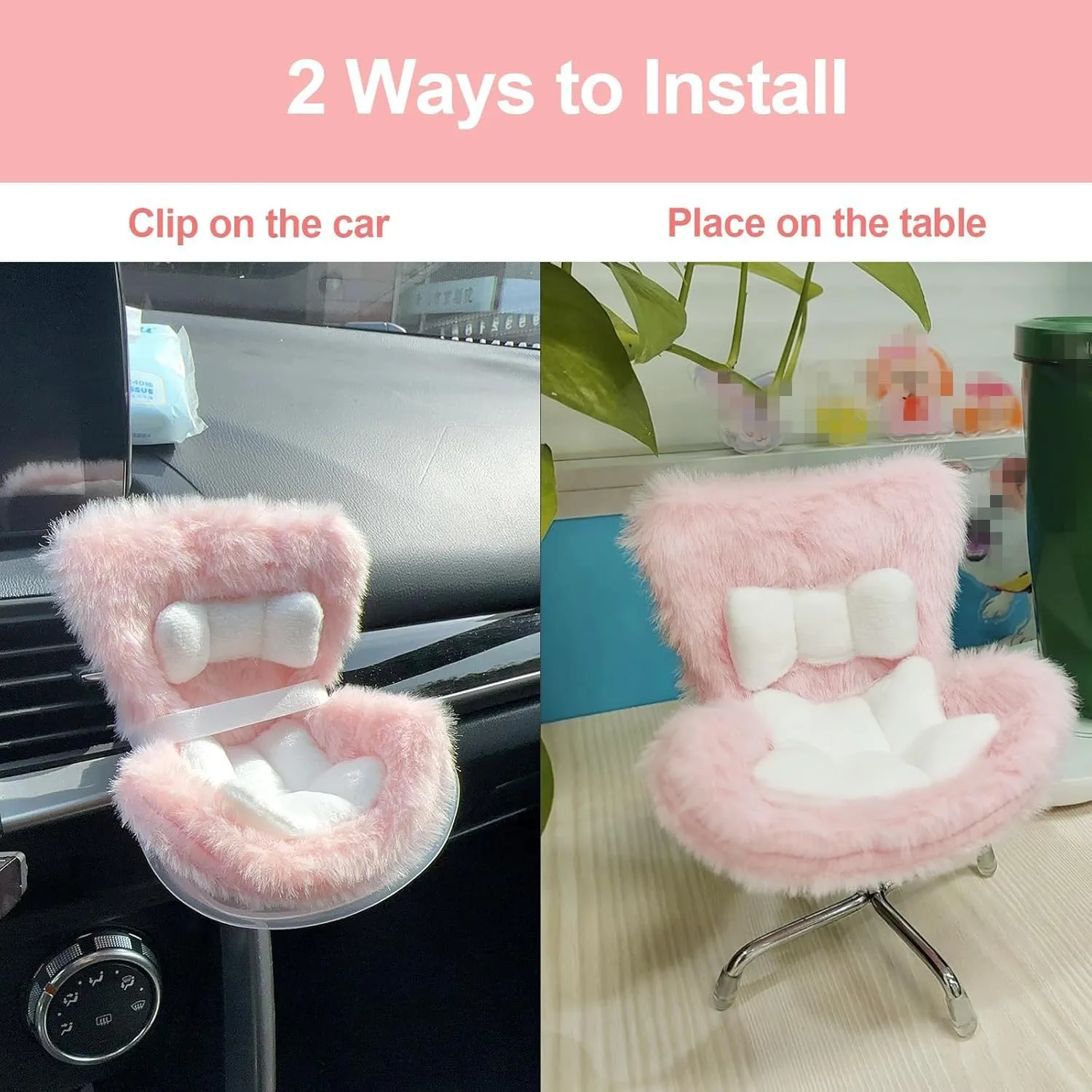 hydrologic miracle 10-17cm Dolls, Doll Accessories, Car Air Vent Decor, Includes Seat Leg for Desktop Display (E) Car Seat for Doll with Soft Furry Cushion for 