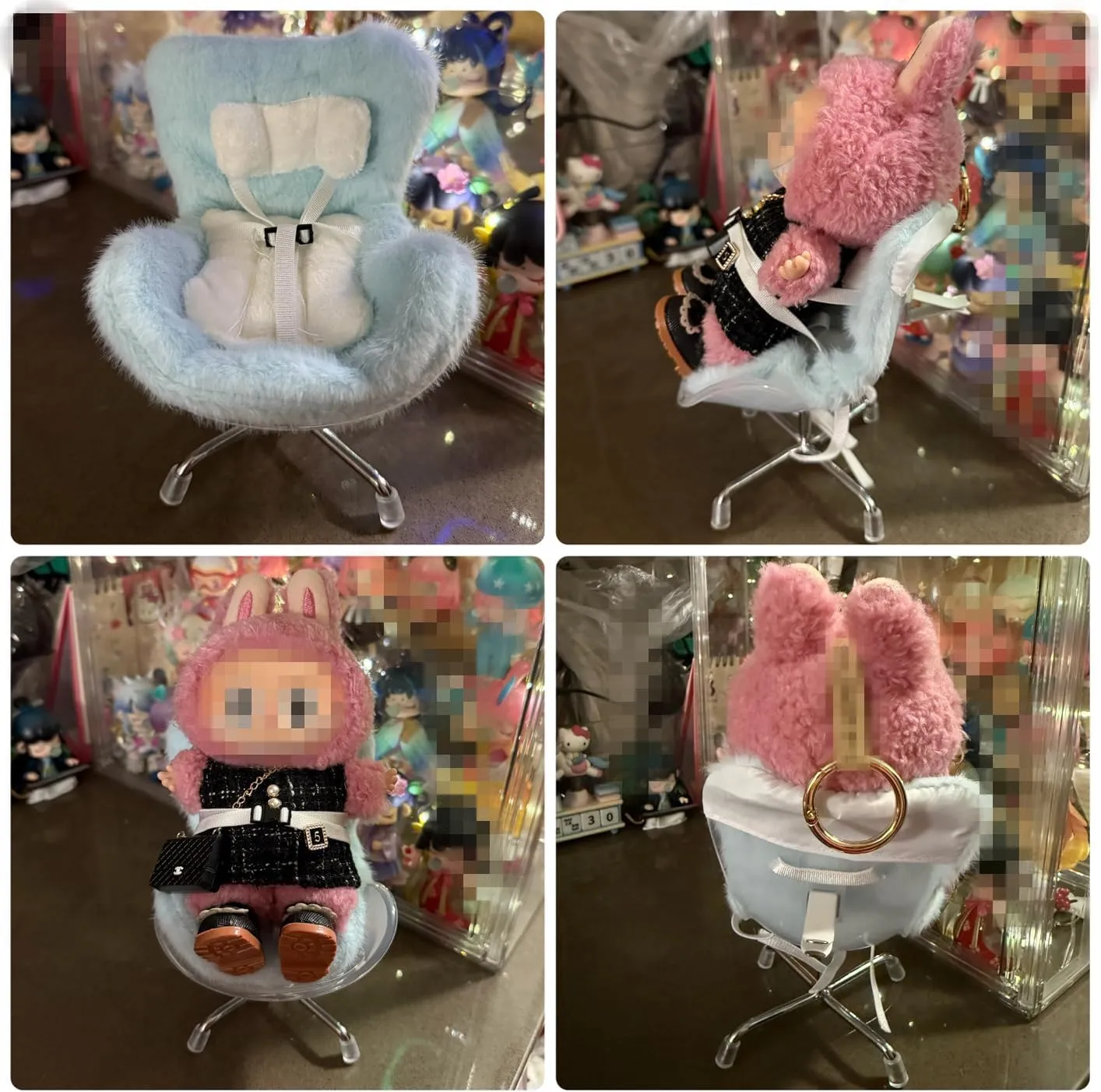 hydrologic miracle 10-17cm Dolls, Doll Accessories, Car Air Vent Decor, Includes Seat Leg for Desktop Display (E) Car Seat for Doll with Soft Furry Cushion for 