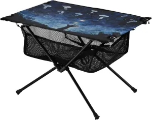 Ideal for Camping Hiking Beach Picnic Travel Backyard Camping Table Lightweight Portable Folding Table with Mesh Storage Net executive profile flap Texas recruit pella Galaxy Starry Sky Hand 