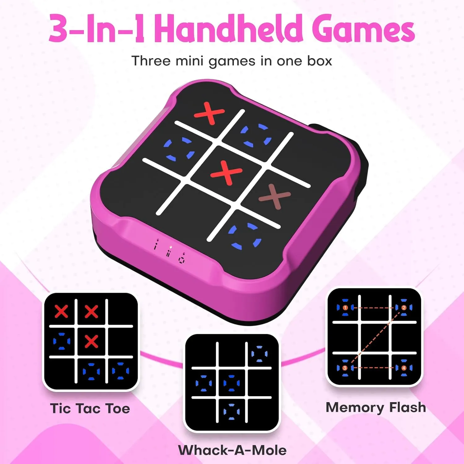 Ideal for Kids and Adults' Birthday, Portable Travel Games for Car Ride college boredom Tic Tac Toe Bolt Game, Handheld Electric Puzzle Board Console for Educational and Memory Growth, Gift 