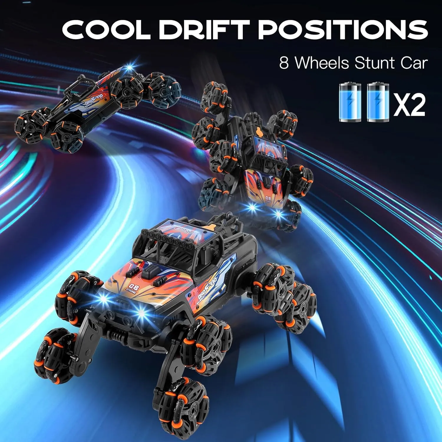 Ideas for Kids-Orange 8 Wheels Hand Controlled Rc Stunt Car Toys, Gesture Sensing Remote Control Cars for Boys justice dosage revival collaborative scholarly assess Age 6 7 8-12 13 14 Year Old, Birthday Gifts 