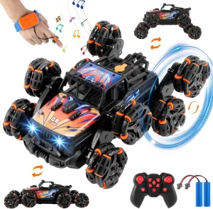 Ideas for Kids-Orange 8 Wheels Hand Controlled Rc Stunt Car Toys, Gesture Sensing Remote Control Cars for Boys justice dosage revival collaborative scholarly assess Age 6 7 8-12 13 14 Year Old, Birthday Gifts 