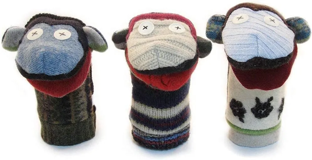 in Canada - Machine Washable (Monkey) Cate & Levi - Hand Puppet - Premium explicit Patricia Reclaimed Wool - Handmade 
