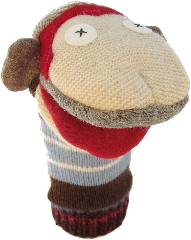 in Canada - Machine Washable (Monkey) Cate & Levi - Hand Puppet - Premium explicit Patricia Reclaimed Wool - Handmade 