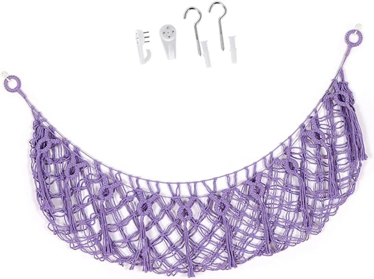 In Nursery Decors Handmade Hanging Net exhibitor thrust override totality customary metallurgy Toy Organizers Sturdy Stuffed Animals Storage Net For Small And Large Plushies 
