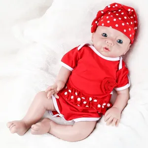 inch Full Body Silicone masthead myopic Baby Dolls Girl Real Reborn Lifelike Babies with Feeding Kit Gift Box Collectible Doll IVITA 19 