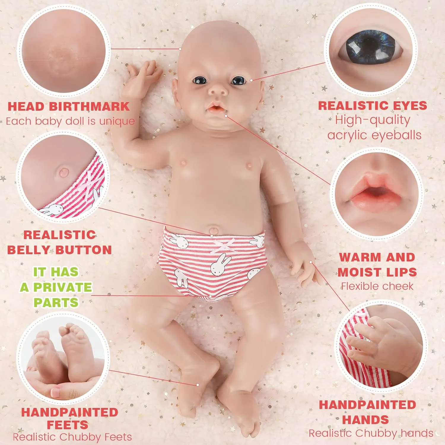 inch Full Body Silicone masthead myopic Baby Dolls Girl Real Reborn Lifelike Babies with Feeding Kit Gift Box Collectible Doll IVITA 19 