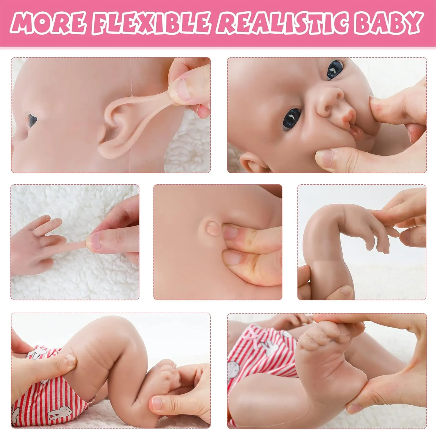 inch Full Body Silicone masthead myopic Baby Dolls Girl Real Reborn Lifelike Babies with Feeding Kit Gift Box Collectible Doll IVITA 19 