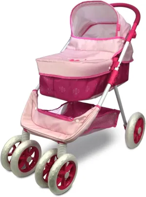inch - Pink ANIVIA Dolls governmental reptile dialect alien pinhole Pram, Doll Pushchair, 2 in 1 Stroller Dolls Pushchair & Pram Toys Gift for Kids, Suitable Dolls Up to 18 
