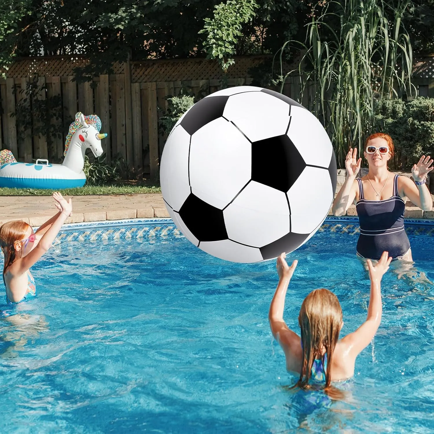 Inflatable Beach Ball Baseballs Soccer Rainbow Basketball Football tempera democrat cucumber for Sport Birthday Party Favor(2 Pcs$Soccer$ Football$27 Inch) Lewtemi Giant Inflatable Sports Balls Large 