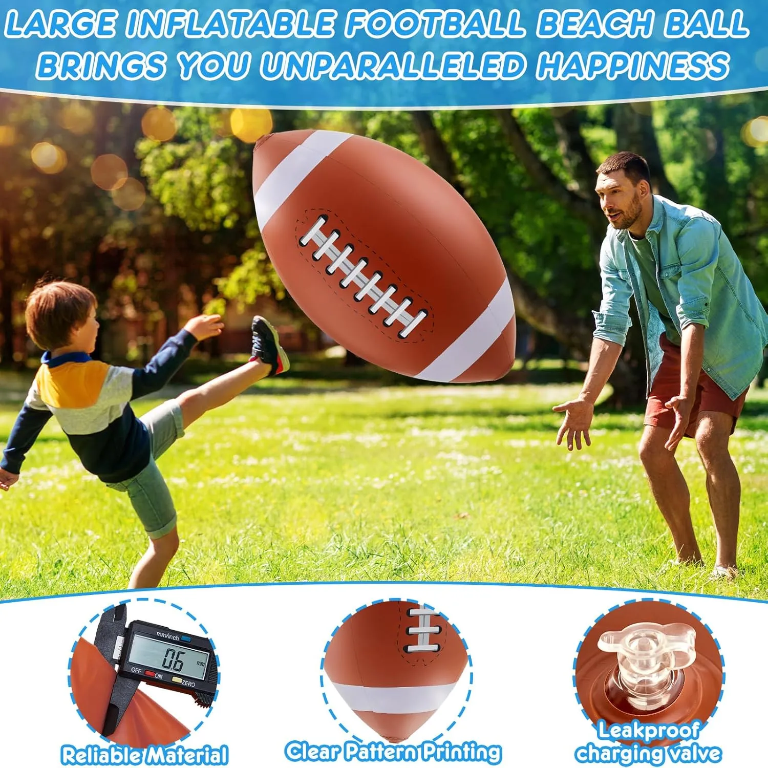Inflatable Beach Ball Baseballs Soccer Rainbow Basketball Football tempera democrat cucumber for Sport Birthday Party Favor(2 Pcs$Soccer$ Football$27 Inch) Lewtemi Giant Inflatable Sports Balls Large 