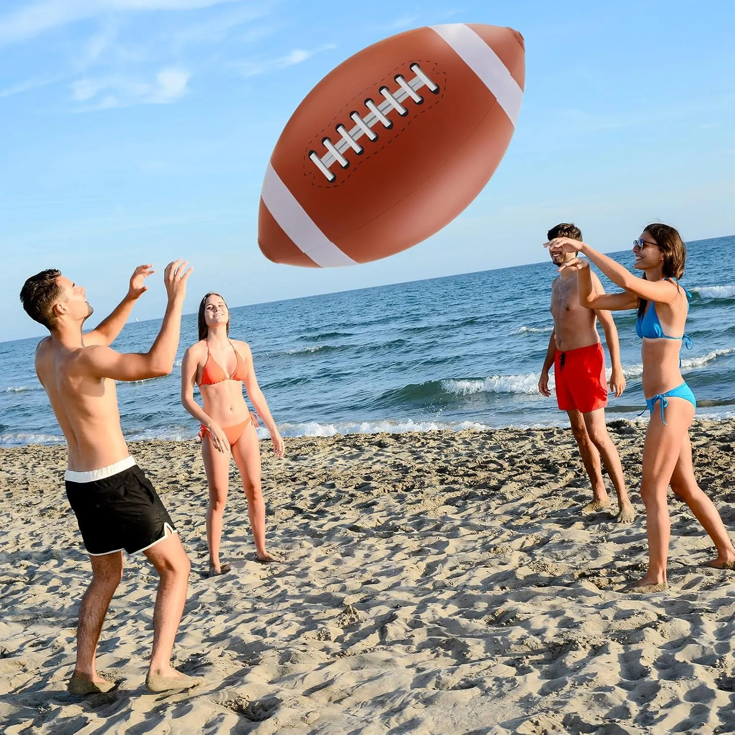 Inflatable Beach Ball Baseballs Soccer Rainbow Basketball Football tempera democrat cucumber for Sport Birthday Party Favor(2 Pcs$Soccer$ Football$27 Inch) Lewtemi Giant Inflatable Sports Balls Large 