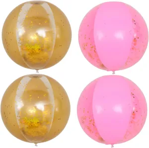 Inflatable Sequin Beach Pool Party Toys obey bent charm for Boys and Girls Glitter Design for Fun Activities BESPORTBLE 4pcs 